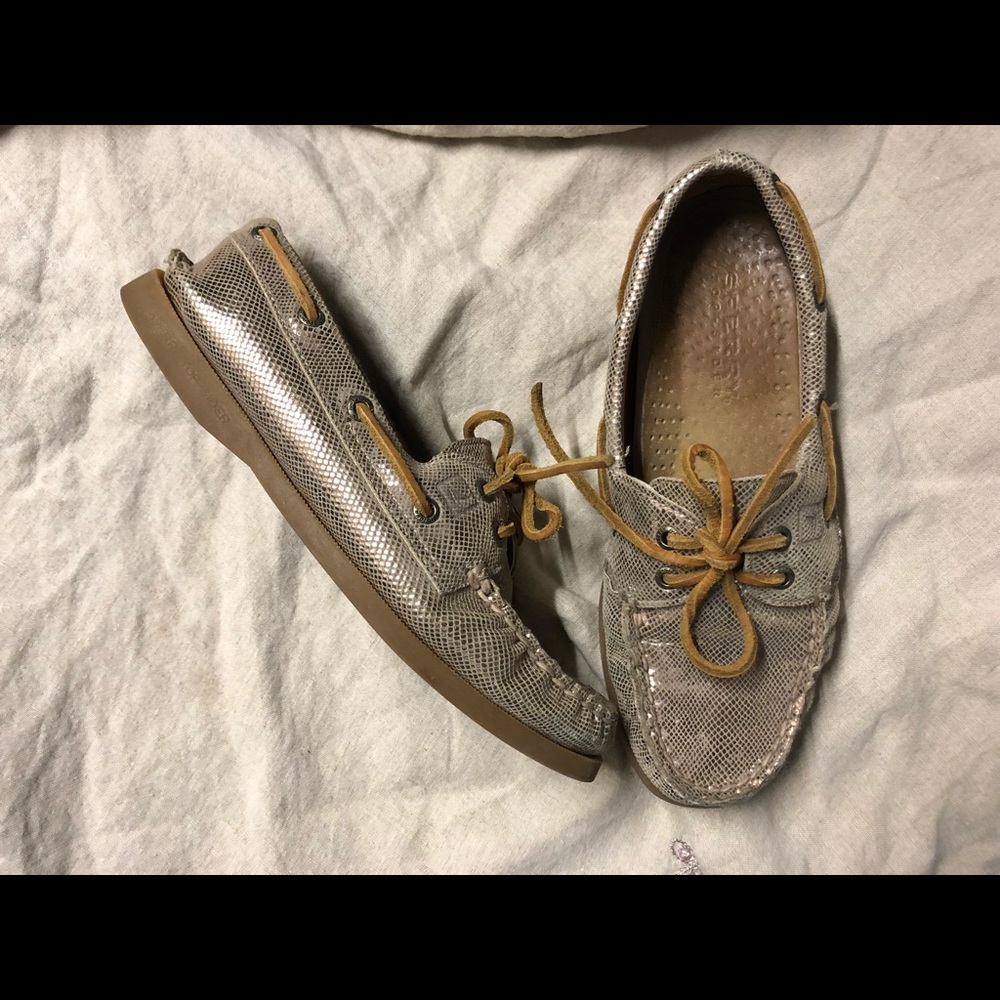 Gold Sperry Shoes